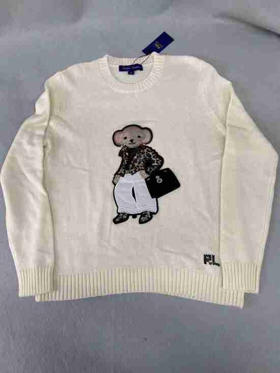 Polo Ralph Lauren Sweaters - Polo Ralph Lauren Purple Label Cream Crewneck Sweater